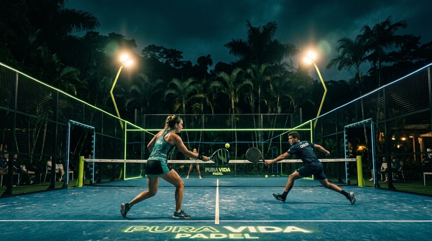 Padel at night in Costa Rica